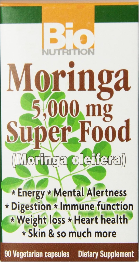 Bio Nutrition Moringa Oleifera Superfood Supplement 5000mg 90 Vegetarian Capsules | Nutrient Dense | High in Antioxidants