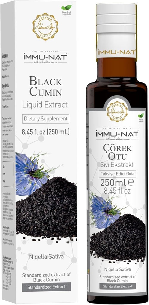 ブラックカミン種子液サプリメント - 8.5oz - 強力な免疫ブースター、ピュア&栄養素リッチ、ビーガン&グルテンフリー