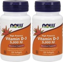 NOWのビタミンD-3 5,000 IU、120のSoftgels (2のパック)