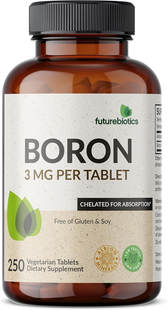 Futurebiotics Boron 3mg、ベジタリアン、非GMO、吸収のためのChelated、250のタブレット