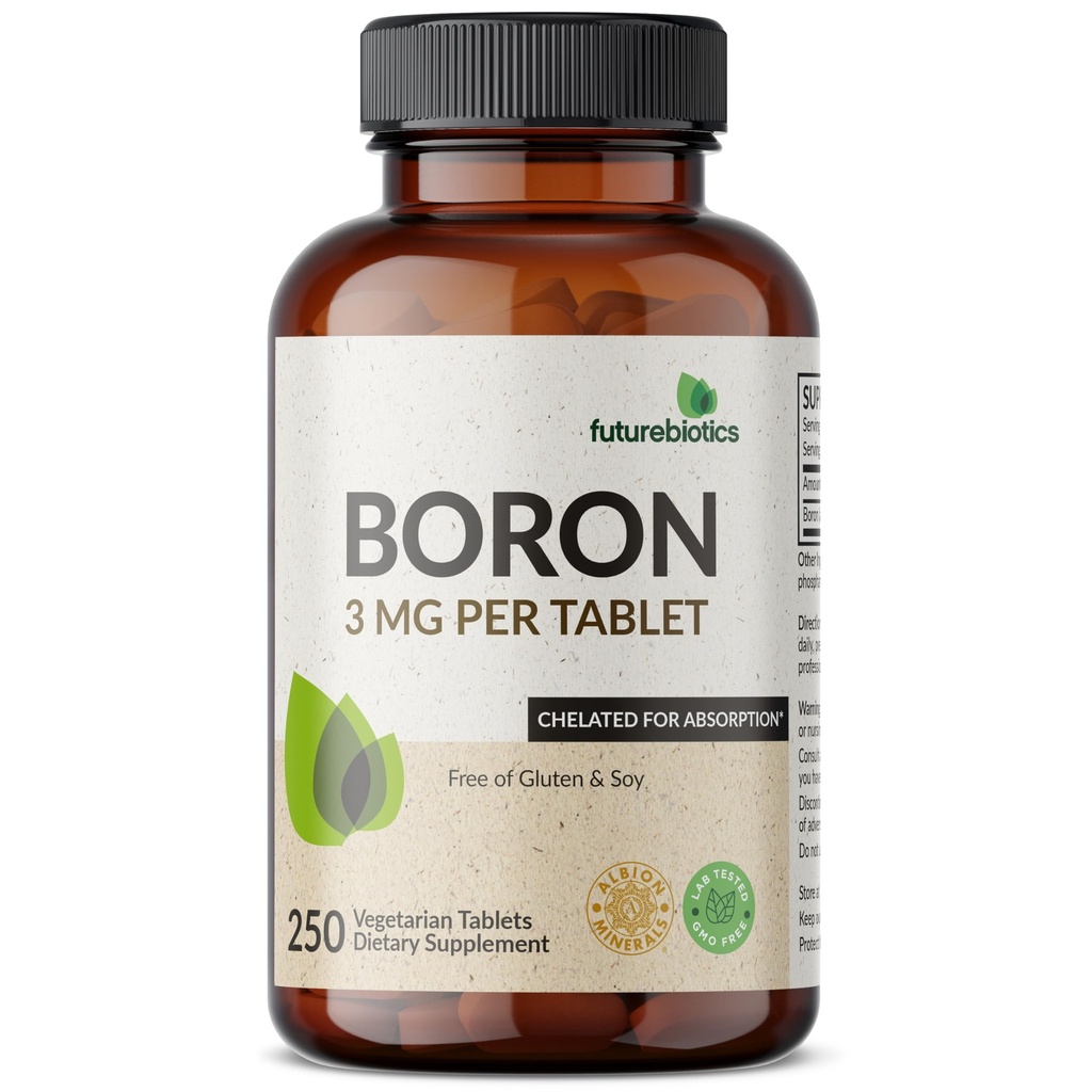 Futurebiotics Boron 3mg、ベジタリアン、非GMO、吸収のためのChelated、250のタブレット