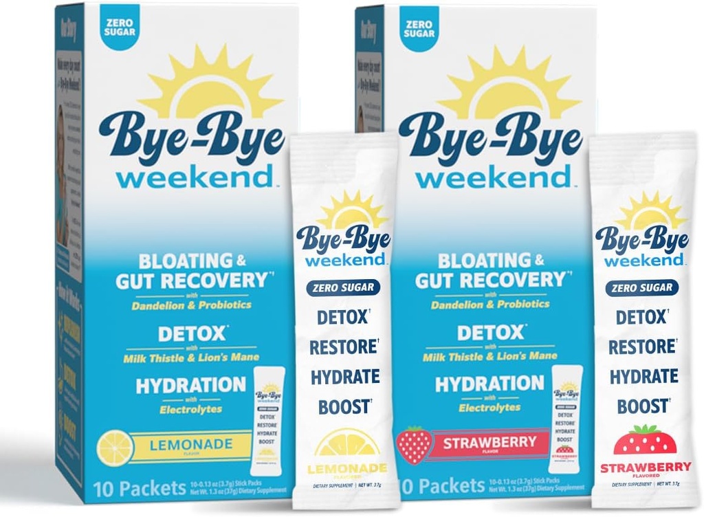 デトックスドリンクミックスw / Electrolytes - ブロッキング、回復、疲労、脳フォグ - プロバイオティクス、ライオンのマネ、ミルクアッスル - ゼロシュガーバラエティパック - 20パック