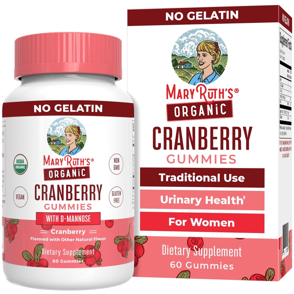 MaryRuth Organic Cranberry Gummies - 500mg サプリメント | 女性用尿路健康 | D Mannoseで | 伝統的にお使い | USDA オーガニック | ヴィーガン | GMO | 30 サービング
