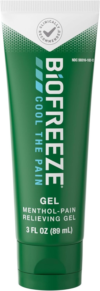 Biofreeze Pain Relief Gel, Arthritis Pain Reliver, Knee & Lower Back Pain Relief, Sore Muscle Relief, Neck Pain Relief, Pharmacist Recommended, FSA Eligible, 3 FL OZ Biofreeze Menthol Gel