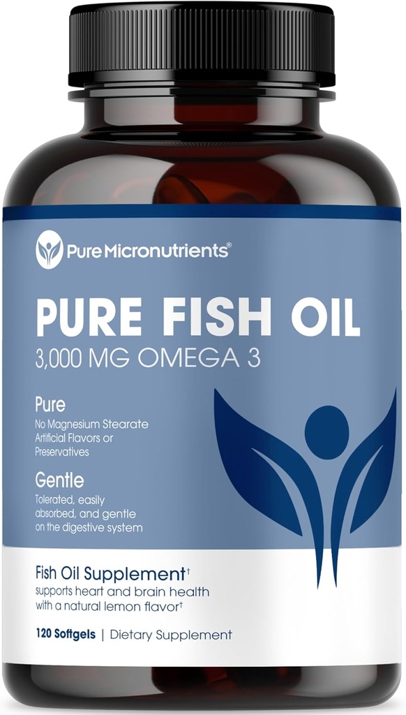 純粋な微量栄養素 - Omega 3 魚油の補足、EPA/DHA 脂肪酸、Burpless の魚油はレモンと補います - 心、目、頭脳及び免疫サポート - 90 ソフトゲル