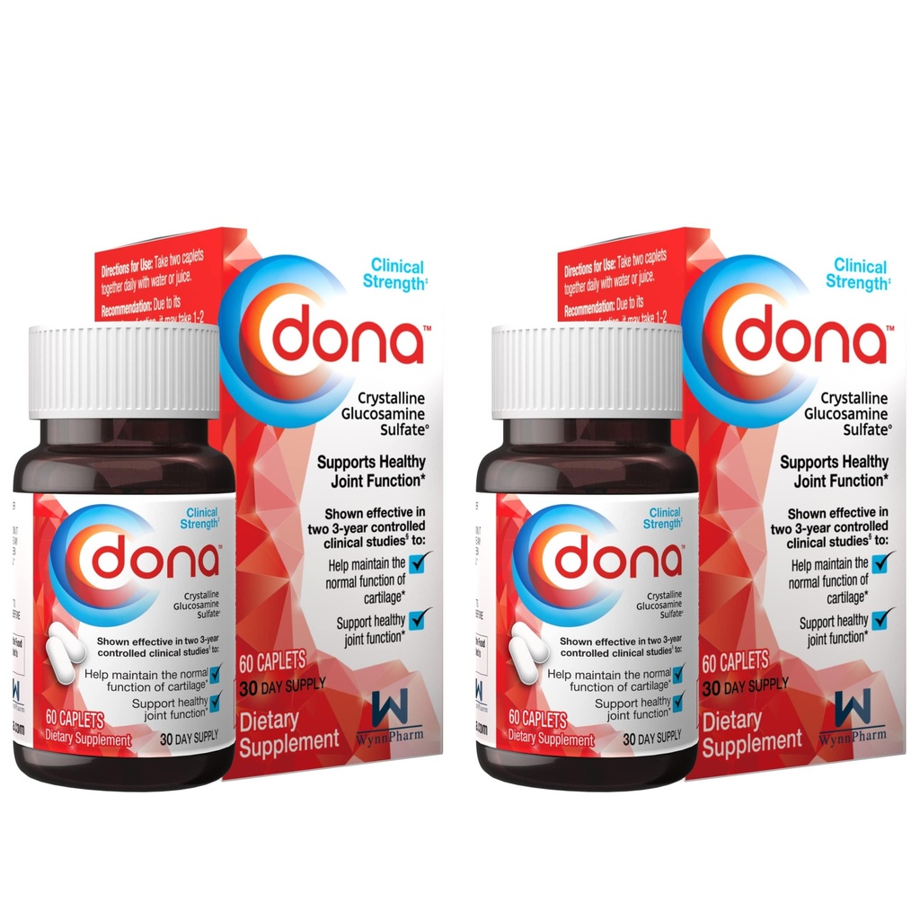 Donaの結晶のグルコサミン硫酸塩、750のMgのKneeの慰め及び接合箇所の健康サポート、750 Mg、60の計算(2パック)のための共同補足の丸薬。