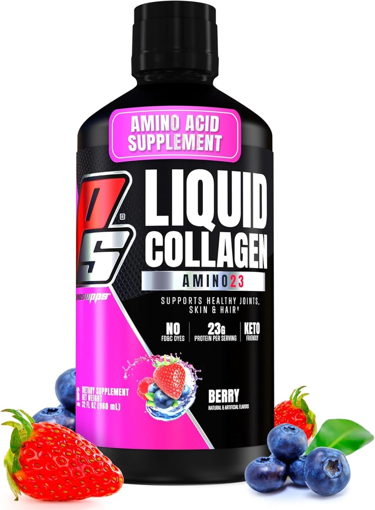 PROSUPPS Amino23液体コラージュショット、ベリー - コラーゲンペプチドポストワークアウトサプリメントは、健康的な老化、関節、皮膚と髪をサポート - グルテンフリー&ゼロ砂糖 - 16のサービング