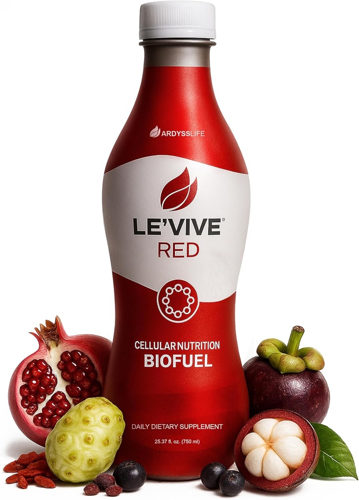 Ardyss Le'Vive Red Superfruit Juice、Acai、Goji Berry、Pomegranate、Noni&Mangosteen - エネルギー、デトックス&スキンのための抗酸化ブレンド - 25.37 fl oz