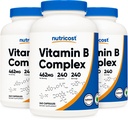 Nutricost 高効力ビタミンBコンプレックス462mg、240カプセル(3本) - ビタミンC付き