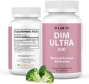 MLAB36 DIM Ultra 350 mg with Broccoli Extract & Bioperine - エストロゲン代謝サポート&ホルモンバランスのための男性と女性のためのDIMサプリメント - 非GMO&グルテンフリー60ビーガンカプセル - アメリカ製