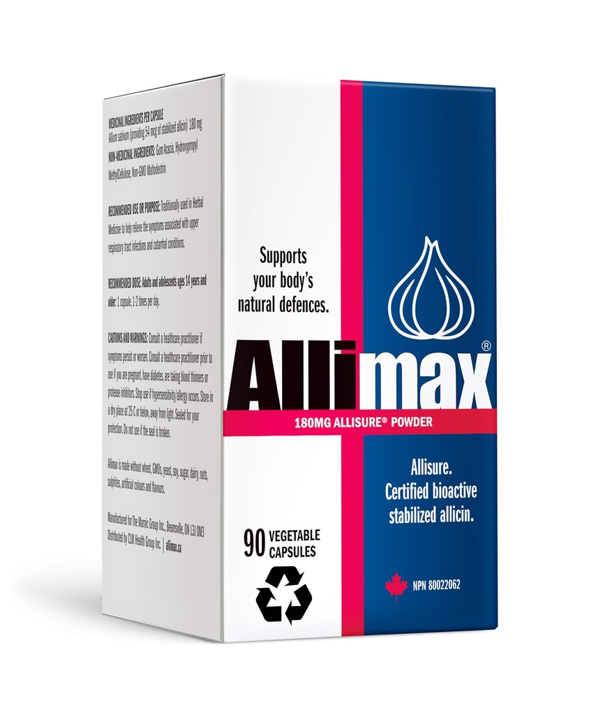 AllIMAX 180mg 90カプセル。 あなたの体の免疫機能をサポートするアリシンニンニクサプリメント。 安定化および有効な生物活動的なアリシンを含んで下さい、きれいで及び持続可能なスペインによって成長されるニンニクから得られる。