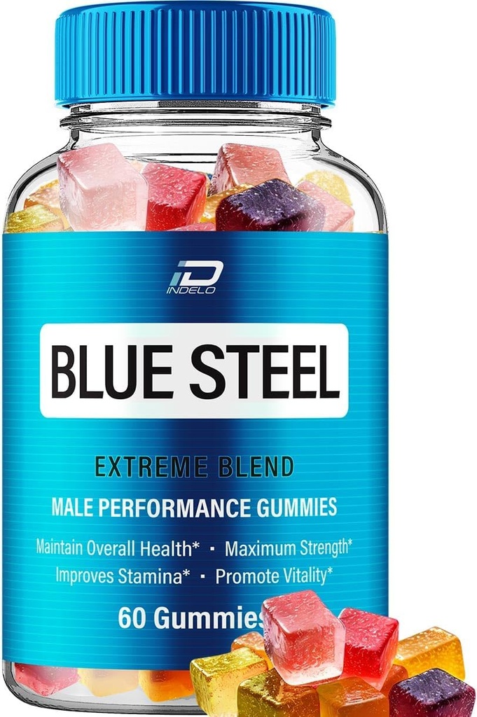 青い鋼製のグミー - BlueSteel Hemp Gummies、スチールブルー公式フォーミュラヘンプグミー - ナチュラルヘンプオイルアドバンストフォーミュレーション、ブルースチールヘンプグミーレビュー(1パック - 60グミー)