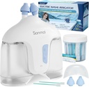 Sonmol電気鼻の潅漑システム(鼻の潅漑、白)、Sinusの大人の鼻の洗剤、50のパケットのサリンが付いている自己クリーニングの鼻の洗剤