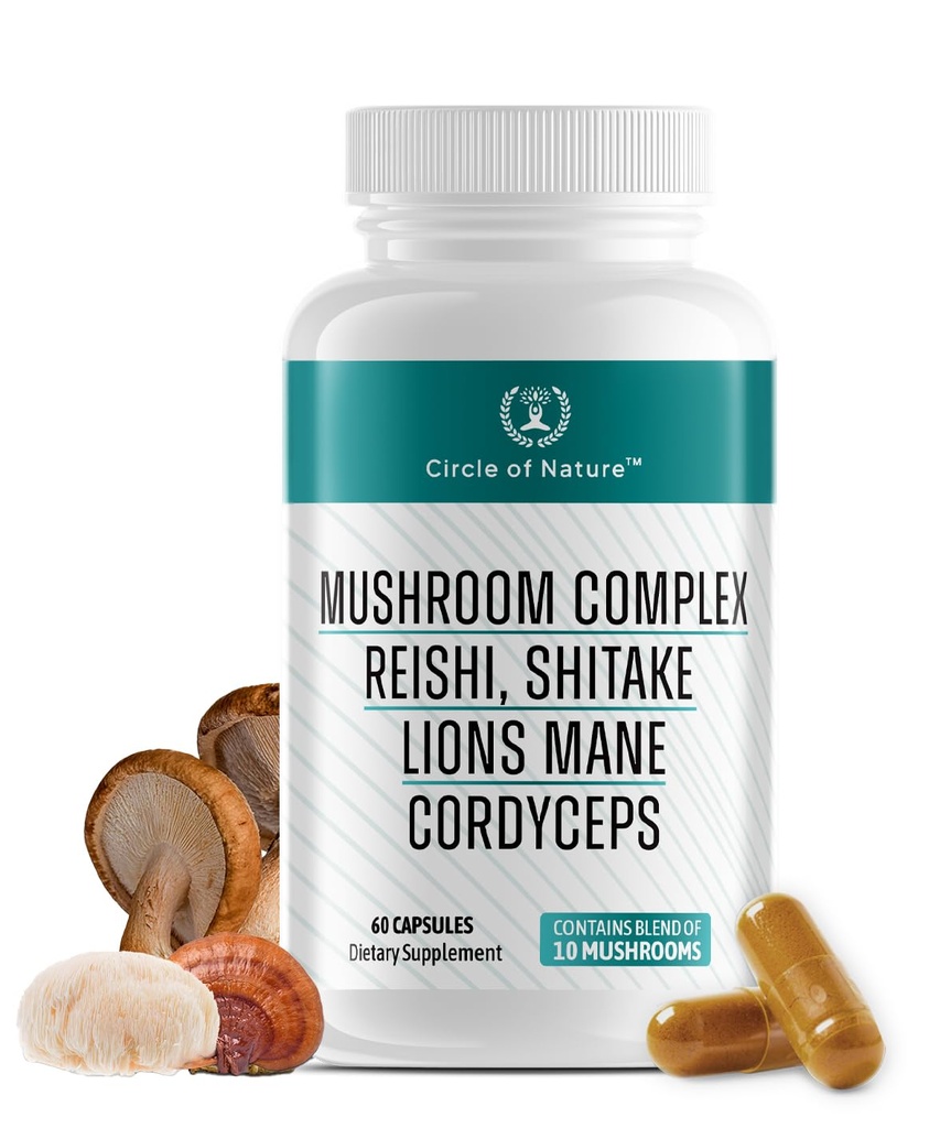 ブレイン・ブースターのきのこの複雑な補足、10機能きのこの、ライオンズ・マネ、Reishi、Cordycepsおよび7のカプセル1330mgの米国、60カプセルでなされる