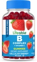 Lifeable Sugar Free Vitamin B Complex Gummies | B-Complex with Vitamin C | Great Tasting VIT B Complex Vitamins | Energy and Nerve Support | B Vitamins Complex for Women, Men, Adults | 90 Gummies