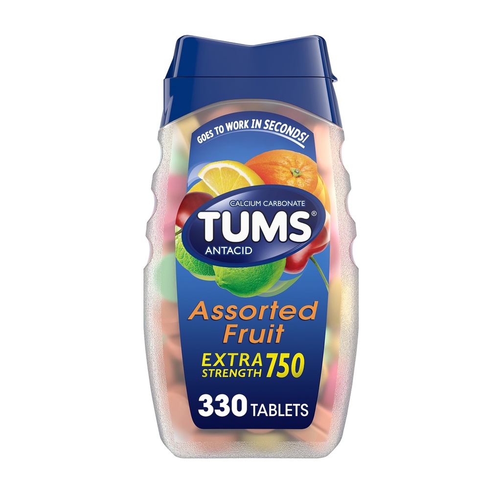 TUMS の余分な強さの心拍手の救助のためのChewable のアントエイドのタブレット、夏のBBQのために大きい - 分類されたフルーツの味- 330 の計算