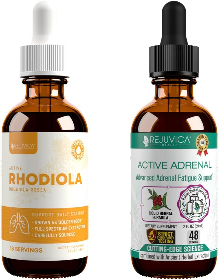 Rejuvica 健康活動的な Rhodiola + 活動的な副腎 - サポート エネルギー + ストレス - よりよい吸収のための液体配達 - Rhodiola、Ashwagandha、聖バジル及び多く!