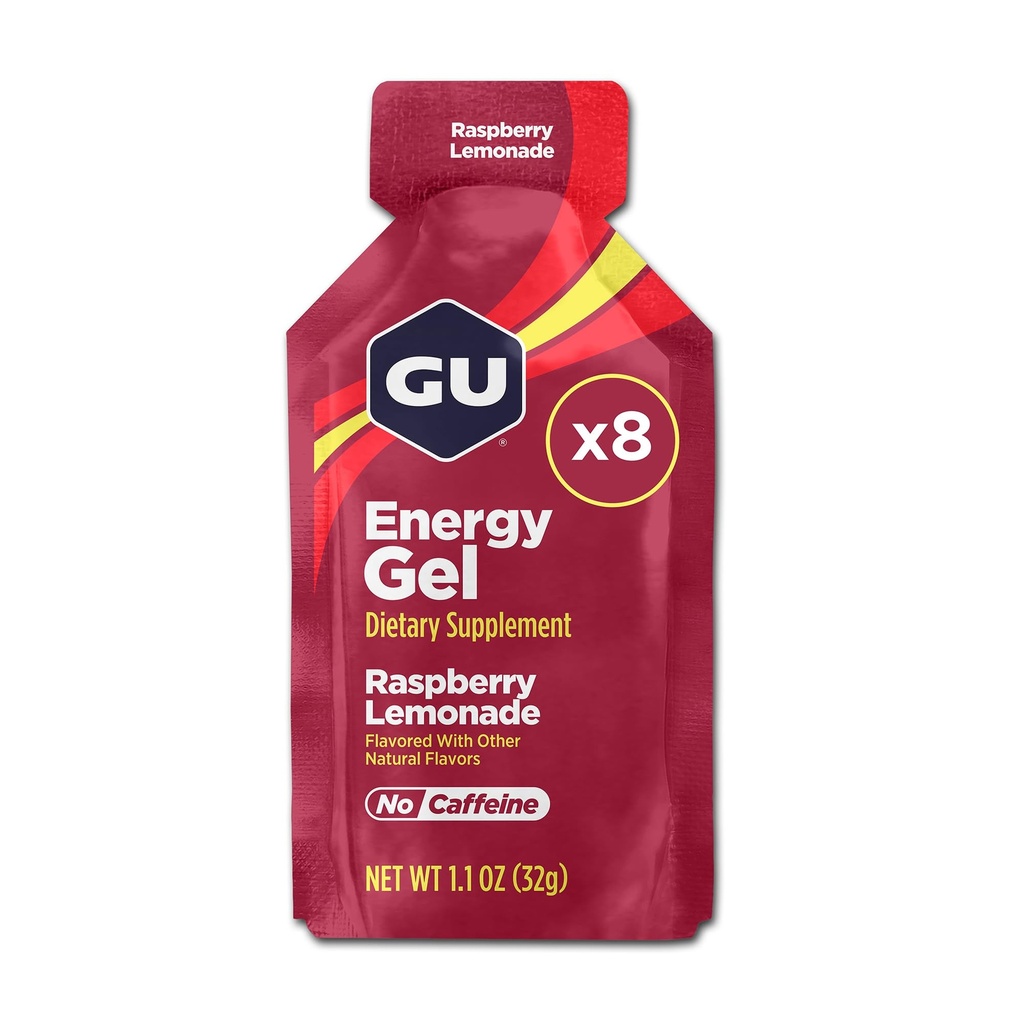 GUエナジーオリジナルスポーツ栄養エネルギーゲル、8カウント、ビーガン、グルテンフリー、コーシャ、Dairy-Free On-The-Go Energy for Any Workout、ラズベリーLemonade