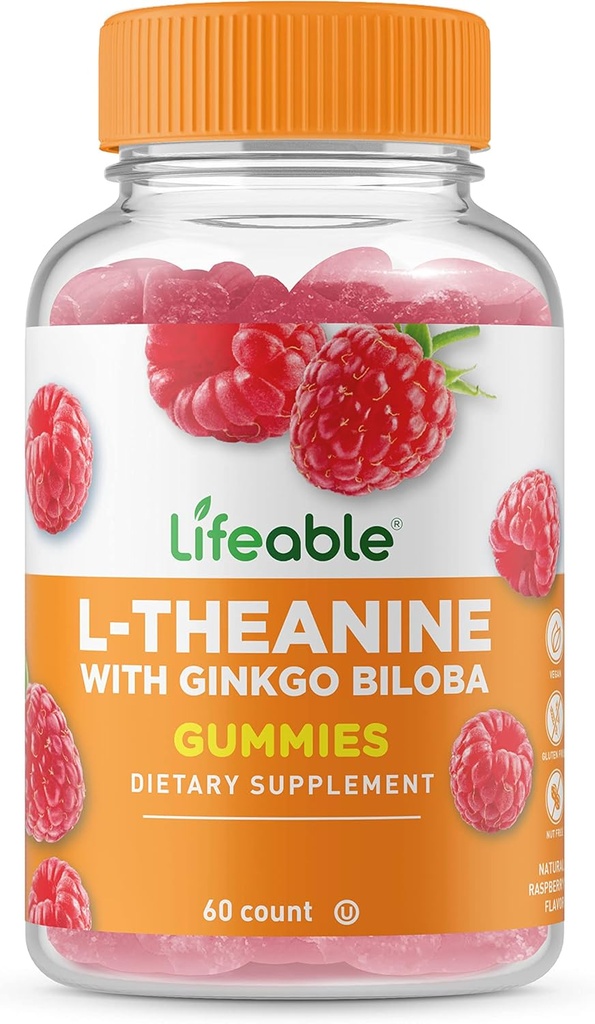 Ginkgo Biloba - グレートテイスティングナチュラルフレーバーガーサプリメントビタミン - 非GMOグルテンフリービーガンChewable - あなたは焦点とリラックスを助けるために - 成人男性女性のために - 60グミー