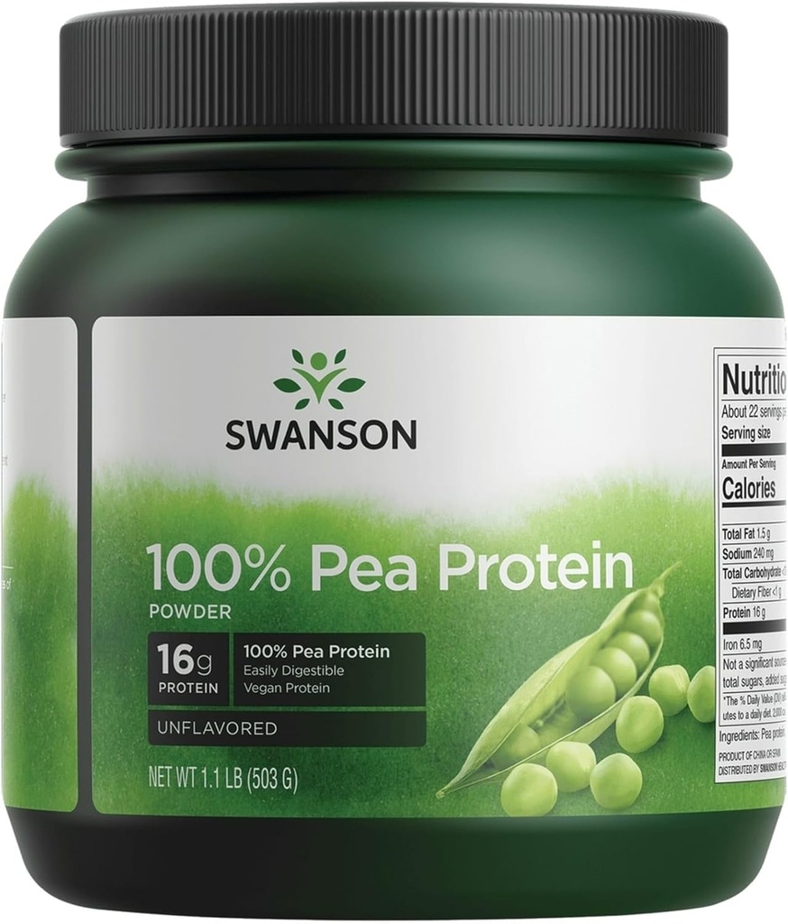 Swanson 100%の純粋なエンドウ豆蛋白質 1.1 lb (503 g) Pwdr