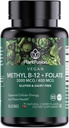 PlantFusion メチル化されたビタミン B 複合体 – ビーガン B12 3000mcg, ビーガン Methylfolate (5-MTHF) 400mcg, B6 & TMG – チェリー風味のロッジ – 60 カウント