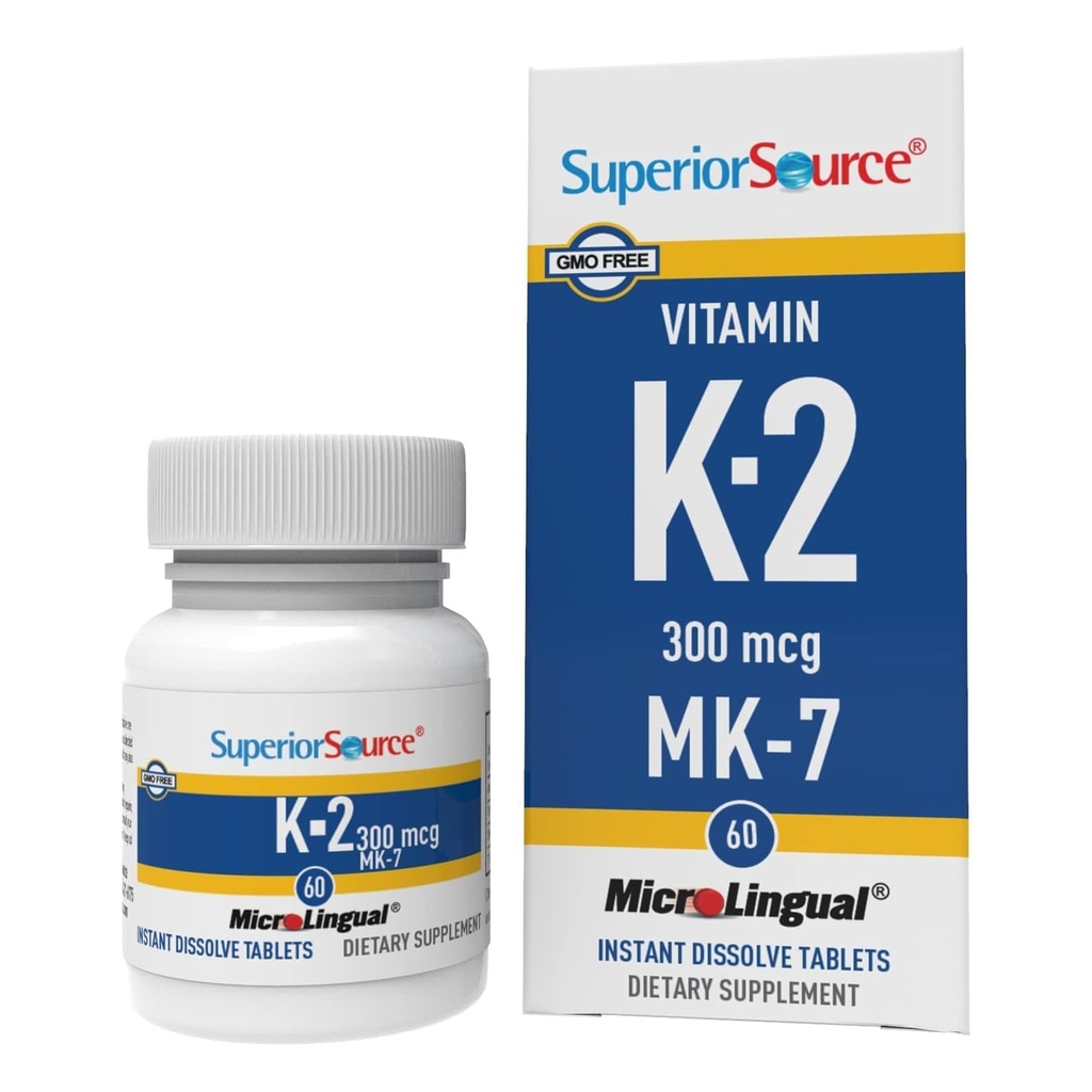 優秀な源のビタミンK2 MK-7 (Menaquinone-7) 300のmcg -骨の強さ及び健康サポート補足-エイドの健康な中心機能-Bariatric-Friendly - 60のSublingualの分解のタブレット