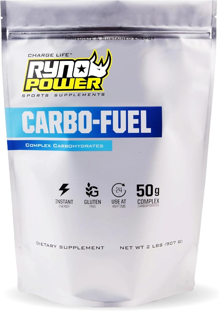 Ryno パワー Carbo-Fuel Stimulant-Free ドリンク ミックス 2lb (20 サービング) - アスレチック パフォーマンスのための All-Natural 純粋な炭水化物パウダー - ビーガンとグルテンフリー