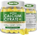 Calciumのクエン酸塩はビタミンD3 K2と1200mg、女性及び人のためのChewable Calciumの補足、高い効力サポートB0ne、Te*th、強さ及び免疫の健康、マンゴの味、非GMO、砂糖は、60のCtsを放します