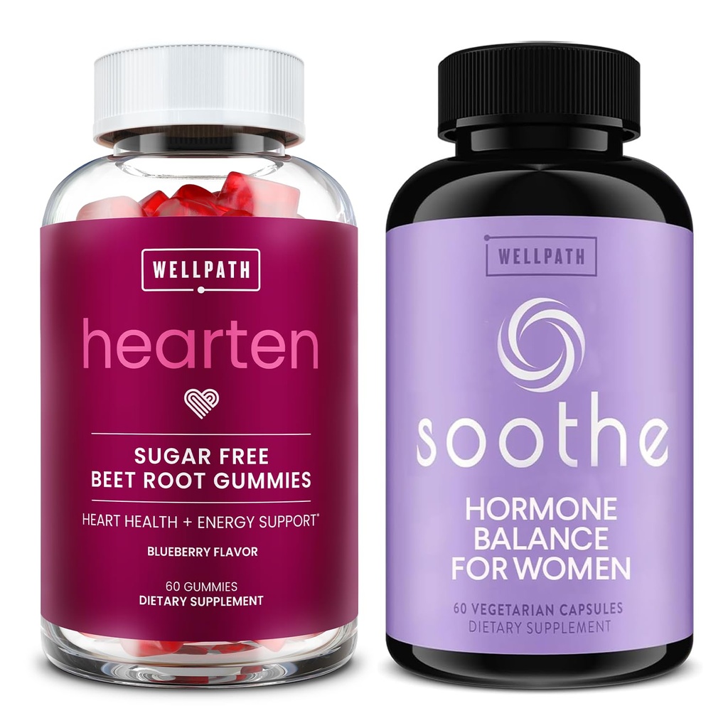 WellPathビートルートグミー(Sugar Free)1500mg - 血圧サポートのためのブルーベリー風味と女性+コルチゾールマネージャー、60 Ctのためのソオテホルモンバランス