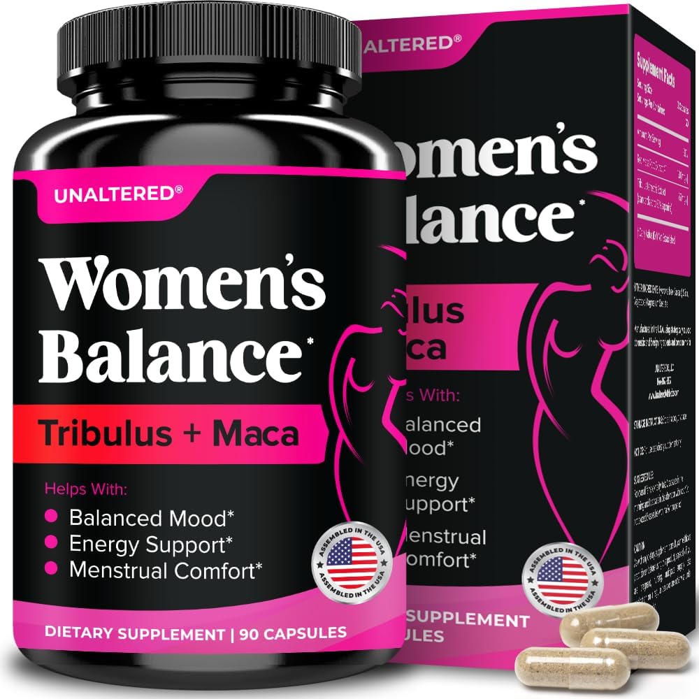 UNALTERED Hormone Balance & Mood Support for Women - Naturally Supports Hormonal Balance & Energy with Tribulus Terrestris & Red Maca Root Extract - Dietary Supplement - 90 Vegan Capsules