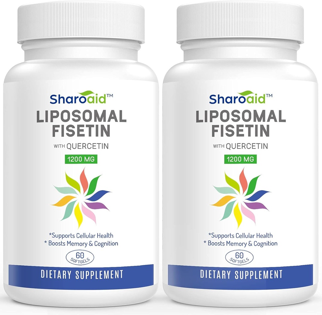 QuercetinとLiposomal Fisetinは1200 mg/のサービング、女性のための高い吸収のポリフェノールの酸化防止剤、Men、非GMOのグルテンフリー、2本のびん-120のSoftgelsを補います
