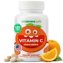 キッズビタミンC咀嚼錠250mg - ビーガン、GMOフリー、グルテンフリー、ナッツフリービタミン - 子供のための免疫サポートのための栄養補助食品 - 120ケブル