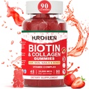 毛皮および釘のグミ、女性及び人のビタミンの補足のための10000mcg Biotinのコラージュのグミ、ビタミンの補足はより速い毛の成長、より強い釘、健康な皮、強さの骨、90のグミを支えます