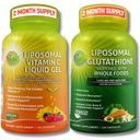 SUPPLEMENTS STUDIO Liposomal Vitamin C 1100mg 液体ゲルカプセル - まとめ - Liposomal Glutathione 500mg サプリメント