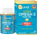 Qunolの魚油オメガ3小型Softgels、1000mg Omega 3 EPA + DHAの超純粋な補足、中心の健康サポート、レモン味、スワローの小型、3か月の供給、180の計算への容易な