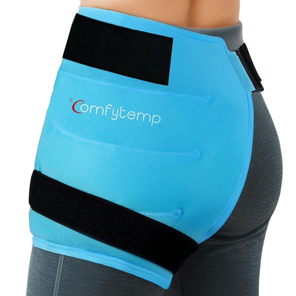 Sciatica、ヒップの取り替えのキット、FSAの適性、傷害のための再使用可能なゲルのアイスパック、痛みの軽減、風邪の圧縮の外科回復項目の人女性(S/M)のための物理的な療法のためのComfytempのヒップのアイスパックの覆い