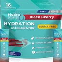 Electrolyte Powder Sugar-Free Hydration Packets Black Cherry HydroMATE 16 Sticks