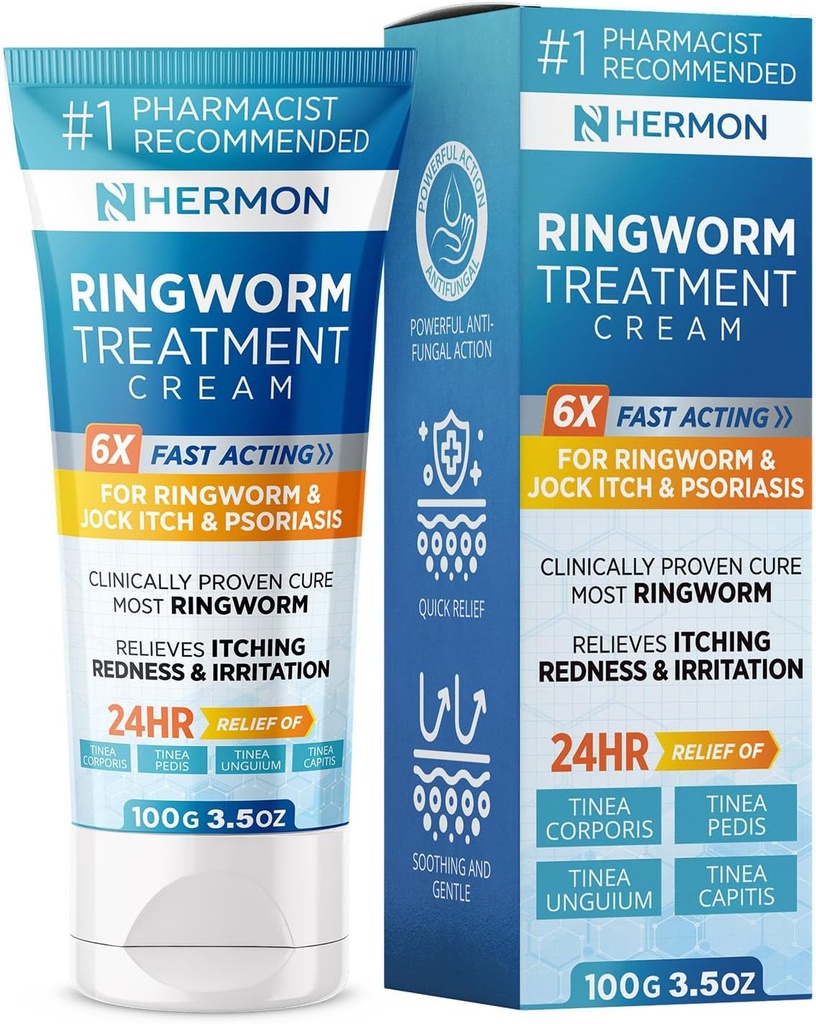 エルモン強力な抗真菌リングミルククリーム - 頑固なRingworm、Jock Itch、Eczema、Tinea Versicolor、Athleteの足のための効果的な治療 - 大人と子供 - 100ml