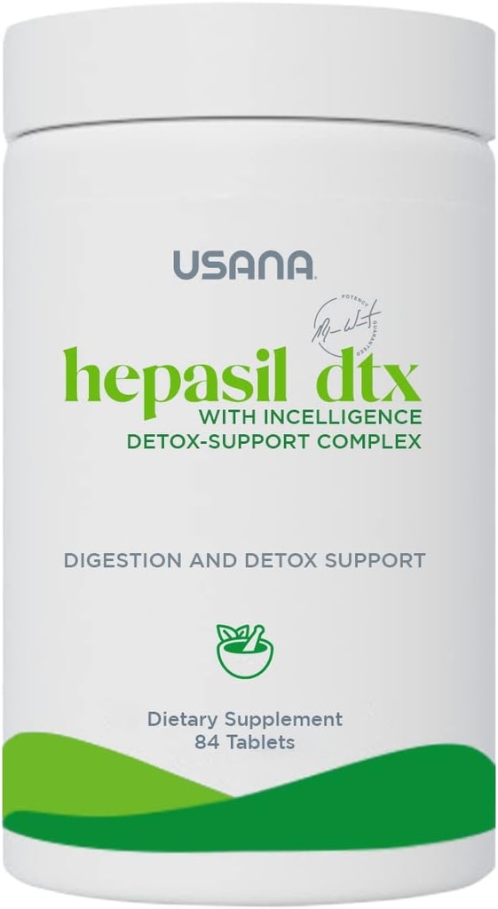 USANA - Hepasil DTX with InCelligence - Support Complex for Comprehensive Health, Protection, Wellness & Vitality - 84 Tablets (28-Day Supply)