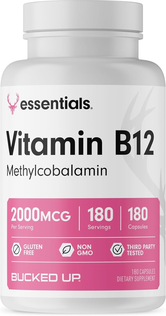 ビタミンB12 2000mcg - メチルコバラミン、エッセンシャル(180のサービング、180のカプセル)