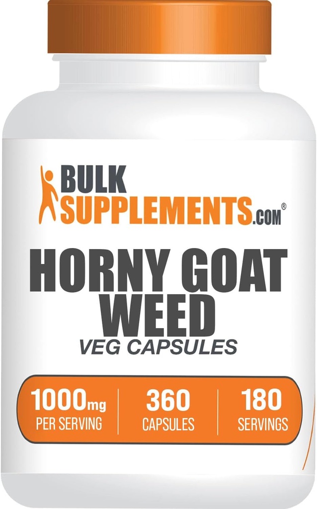 BulkSupplements.com 角質ヤギの雑草のカプセル - エピメジウムのエキス、角質ヤギの雑草の補足 - 完全菜食主義者の2カプセル(1000mg)、360のベジのカプセル(1のパッケージ)