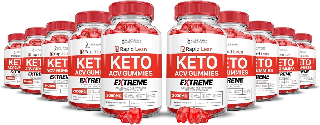 (10パック) 急速なLean Keto ACVのガミー 極端2000MGの急速なLean Ketoのガミー Apple Cider VinegarはPomegranateのビート ジュースの粉B12のビーガン非GMO 600のガミーと合わせました