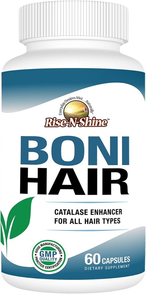 Rise-N-Shine BoniHair Catalaseは、活気のある若々しい髪のサポートのためのサプリメント - ソーパルメット、ビオチン、フォーティ、PABA - 60カプセル