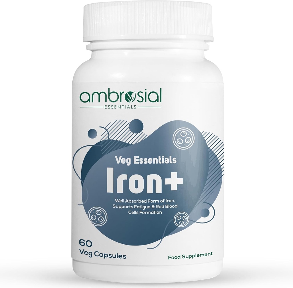 1-60カプセルのAmbrosial Iron+ 25mgのパック