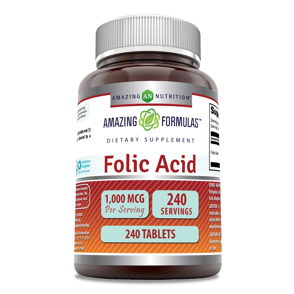 アメージングフォーミュラ 葉酸1000 麻薬(1Mg) | 240錠サプリメント | ビタミンB9 | 非GMO | グルテンフリー | アメリカ製