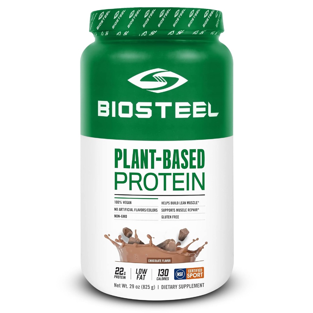 BioSteelビーガンプロテインパウダー - チョコレート、スポーツ用NSF、1.8ポンド、22グラムプロテイン、25サービング - 植物ベースのプロテインパウダー、ピー&カボチャシード - プレミアム植物プロテインパウダー