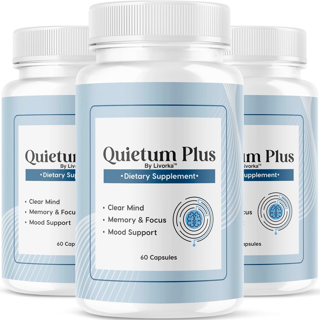 (3 Pack) Quietum Plus - Official Quietum Plus Advanced Supplement Formula, Original Quietum Plus Reviews, All Natural QuietumPlus Advanced Formula for Healthy Ear, 180 Capsules for 3 Months