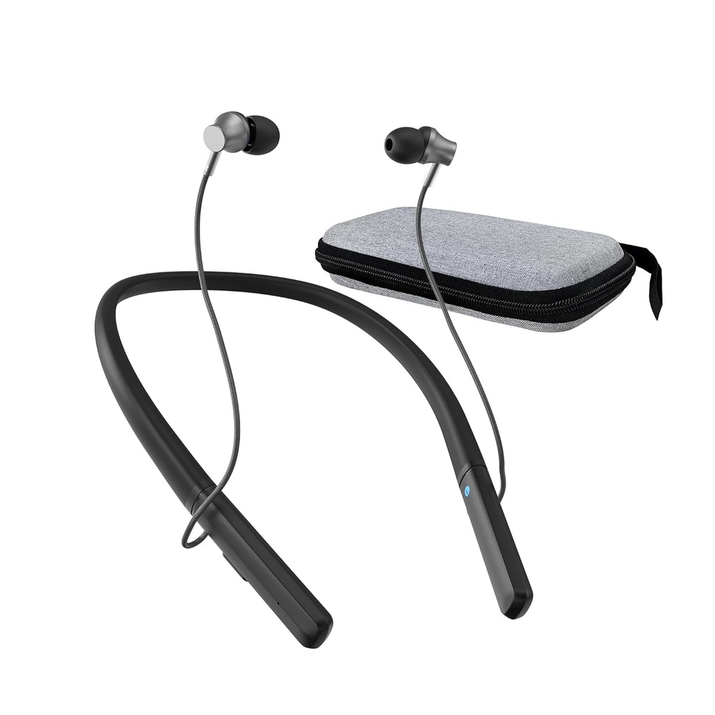 シニアのためのネックバンド補聴器, 充電式補聴器のBluetoothヘッドフォンとノイズキャンセリング難聴のための補聴器ブラック
