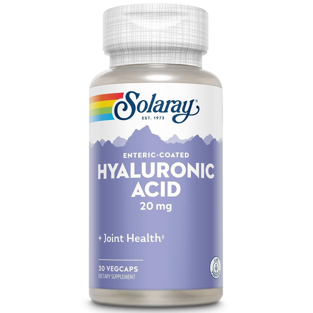 SOLARAY Hyaluronic 酸 | ビタミンC | 30 ベジキャップ対応 ヘルシーな関節の快適性と肌の健康をサポート