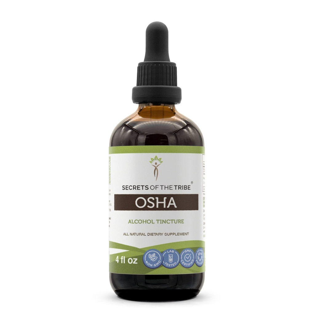 Tribe OSHAのチンキのアルコール エキスの秘密、責任ある耕作されたOSHA (Ligusticum porteri)は4 OZを乾燥しました